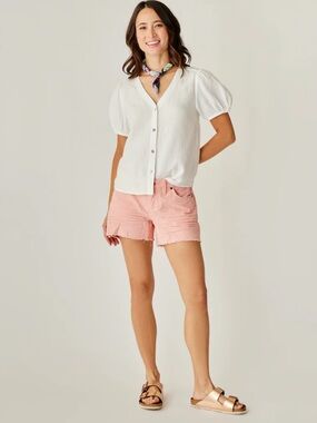 Carve Designs Oahu Corduroy Frayed Hem Shorts 6” Inseam in Dark Azeala